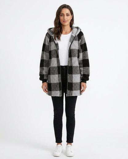 Nord Wear - Comil | Hooded Plaid Coat Women