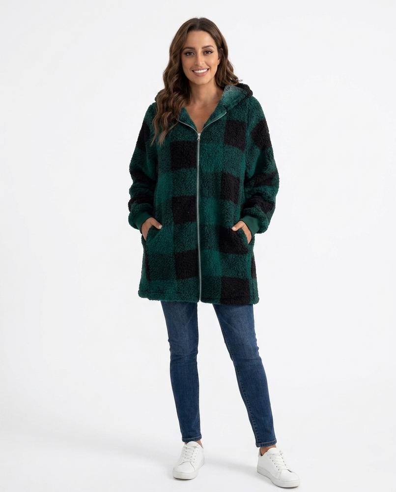 Nord Wear - Comil | Hooded Plaid Coat Women