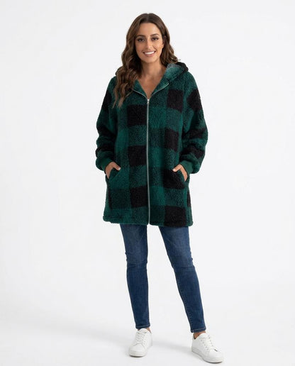 Nord Wear - Comil | Hooded Plaid Coat Women
