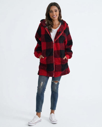 Nord Wear - Comil | Hooded Plaid Coat Women