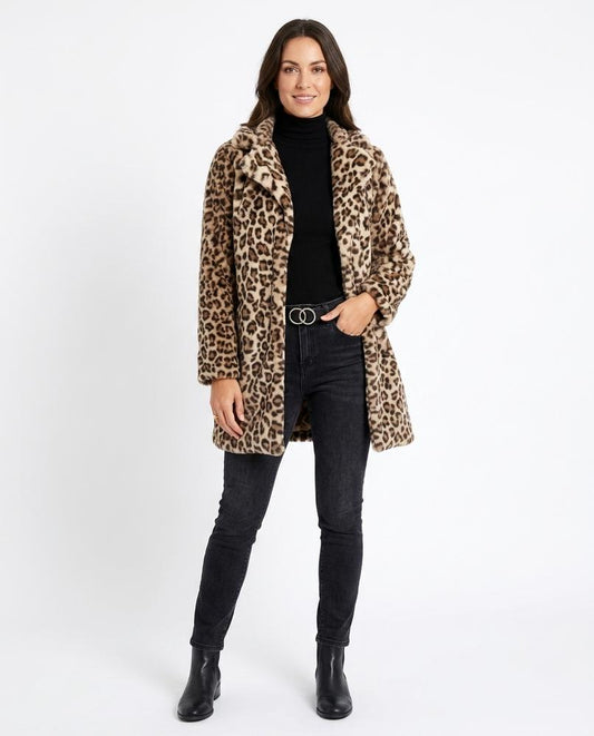 Nord Wear - Taler | Leopard Print Faux Fur Coat Women
