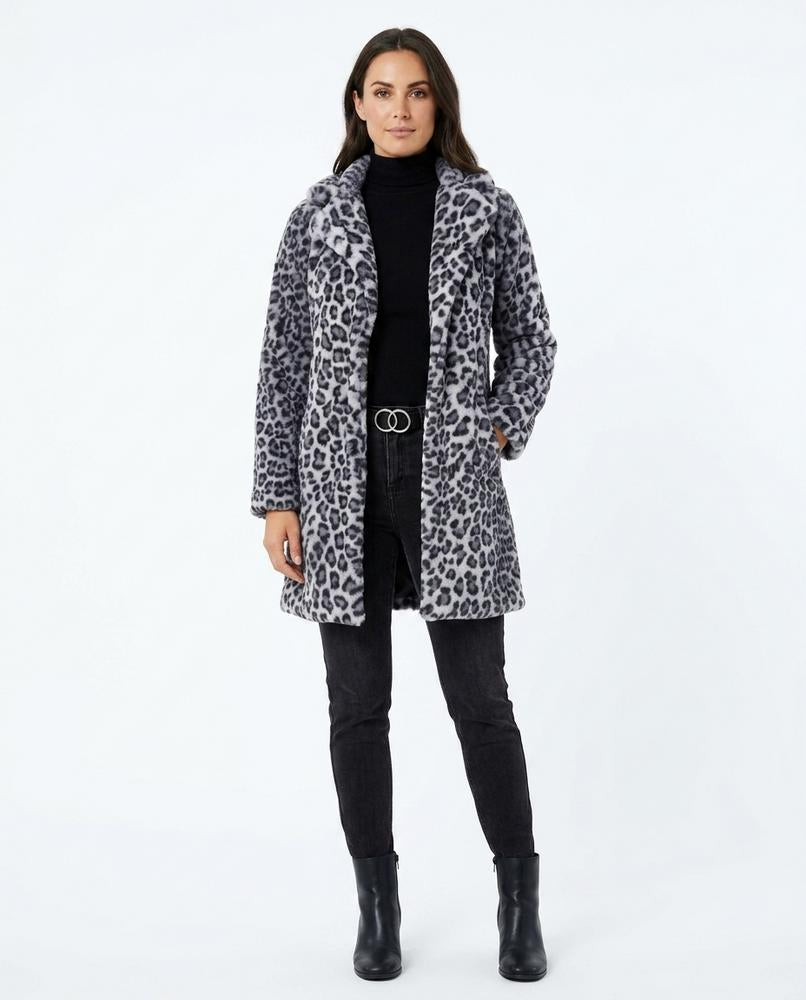 Nord Wear - Taler | Leopard Print Faux Fur Coat Women