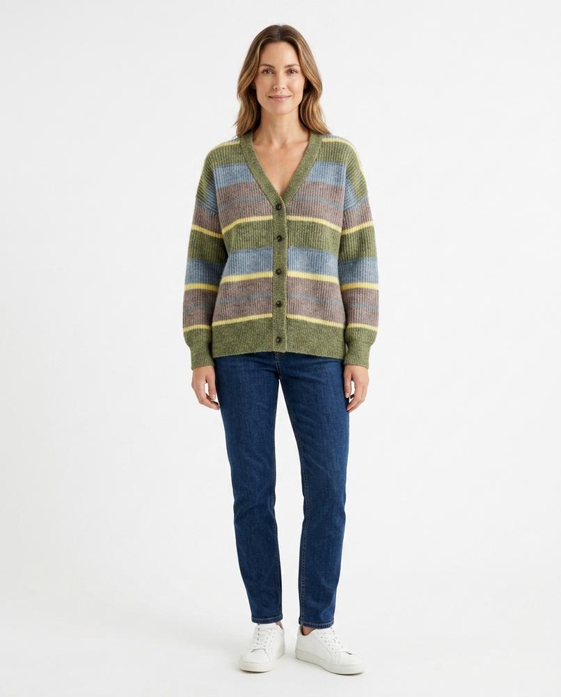 Nord Wear - Suzak | Striped V-Neck Knit Cardigan Women