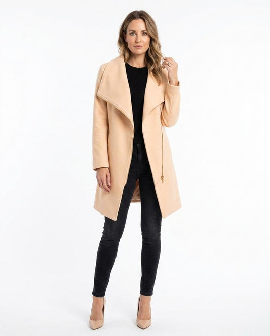 Nord Wear - Vigod | Draped-Collar Mid-Length Coat Women