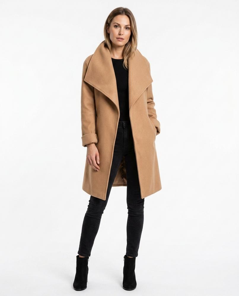 Nord Wear - Vigod | Draped-Collar Mid-Length Coat Women