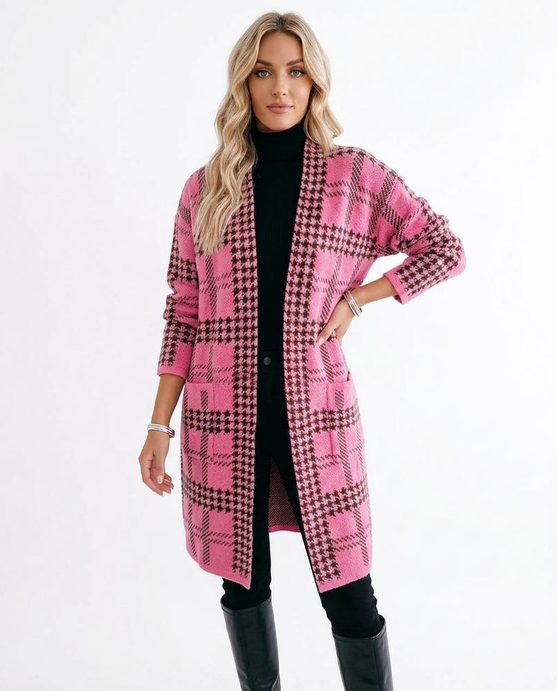 Nord Wear - Yerek | Houndstooth Open-Front Knit Cardigan Women