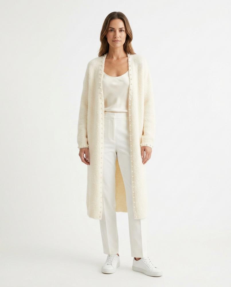 Nord Wear - Yuvok | Pearl-Embellished Longline Knit Cardigan Women