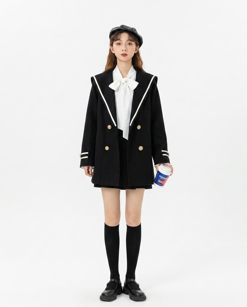Nord Wear - Dasal | Double-Breasted Sailor Collar Coat Women