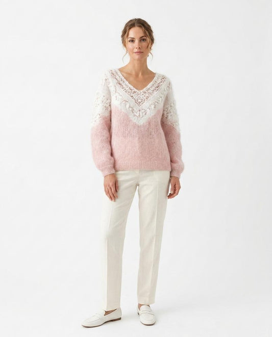 Nord Wear - Kesad | Two-Tone Lace-Knit Sweater Women