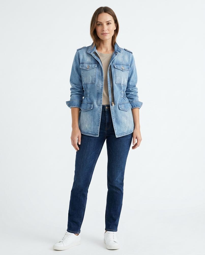Nord Wear - Vupev | Washed Zippered Denim Jacket Women