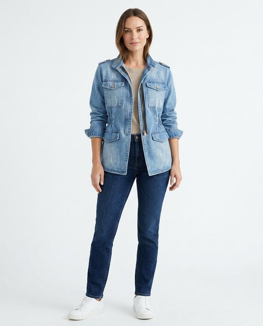Nord Wear - Vupev | Washed Zippered Denim Jacket Women