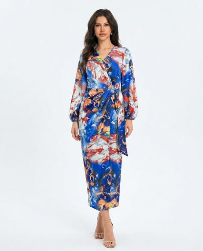 Nord Wear - Aarom | Printed Wrap-Style Midi Dress Women