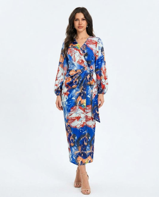 Nord Wear - Aarom | Printed Wrap-Style Midi Dress Women