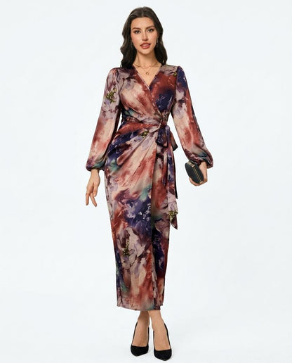 Nord Wear - Aarom | Printed Wrap-Style Midi Dress Women
