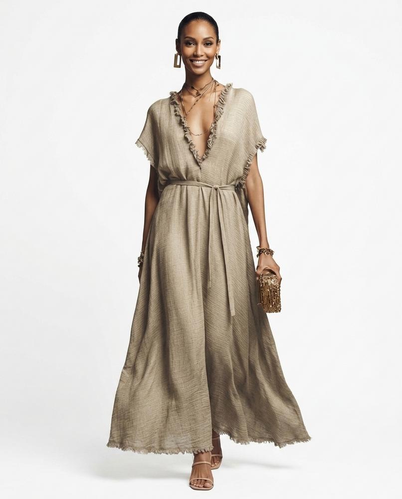Nord Wear - Yomil | Ruffled Tie-Waist Maxi Dress Women