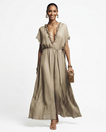 Nord Wear - Yomil | Ruffled Tie-Waist Maxi Dress Women