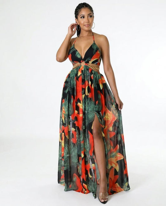 Nord Wear - Cobam | Printed Cutout Maxi Dress Women