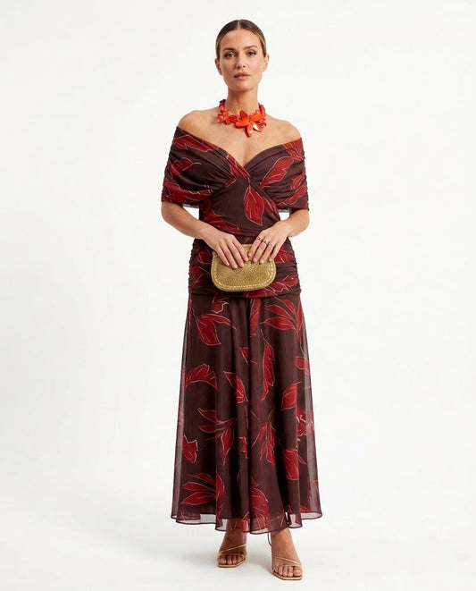 Nord Wear - Zatel | Off-Shoulder Patterned Maxi Dress Women