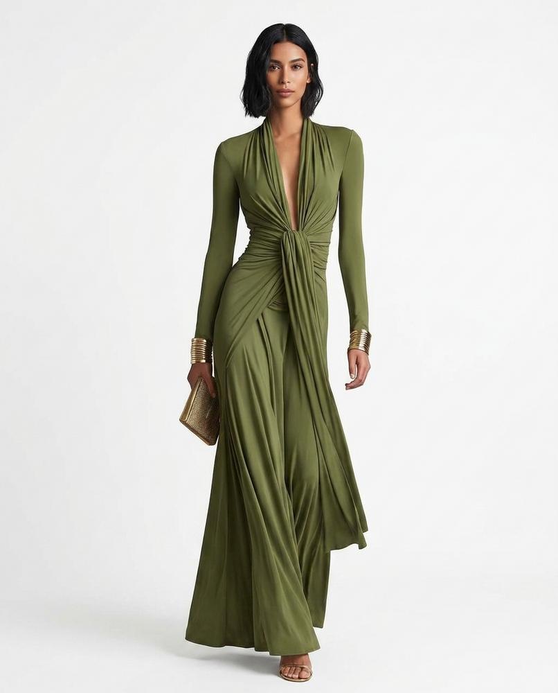 Nord Wear - Yiwal | Long-Sleeved Knotted Maxi Dress Women