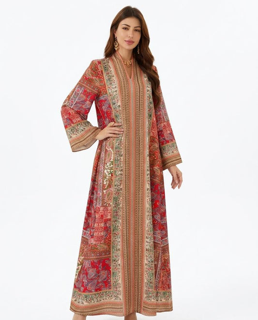 Nord Wear - Carun | Patchwork-Print Long-Sleeved Maxi Dress Women