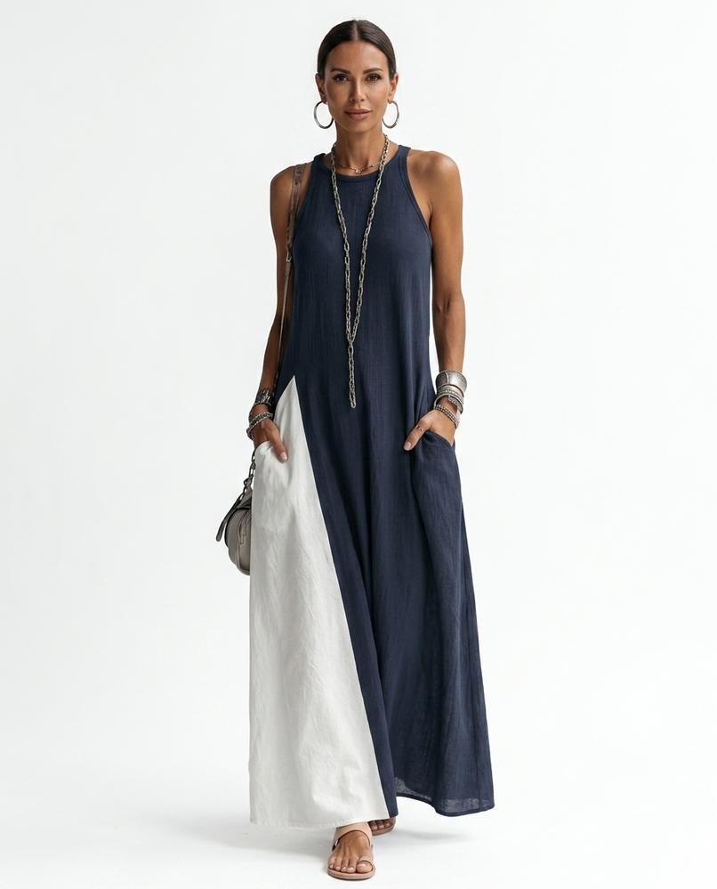 Nord Wear - Nirak | Sleeveless Two-Tone Maxi Dress Women