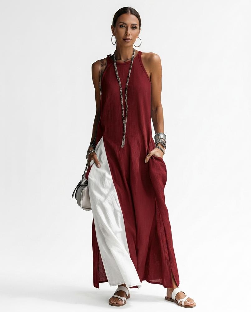 Nord Wear - Nirak | Sleeveless Two-Tone Maxi Dress Women