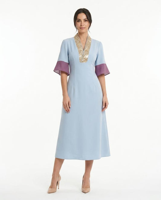 Nord Wear - Vonat | Sequin-Trimmed Flared-Sleeve Midi Dress Women