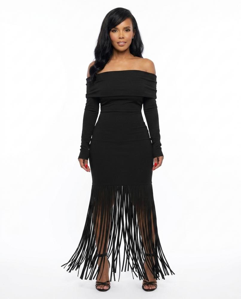 Nord Wear - Eihuv | Off-Shoulder Fringed Maxi Dress Women