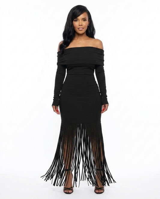 Nord Wear - Eihuv | Off-Shoulder Fringed Maxi Dress Women