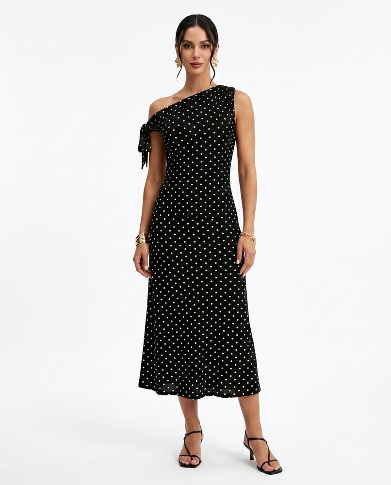 Nord Wear - Vuhun | Asymmetrical Polka Dot Midi Dress Women