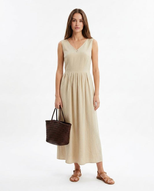 Nord Wear - Taziv | Sleeveless V-Neck Midi Dress Women
