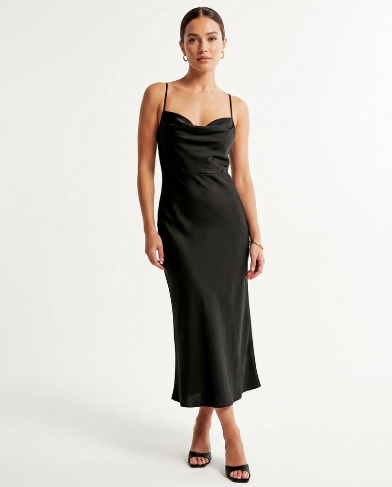 Nord Wear - Lutar | Satin Cowl Neck Midi Dress Women