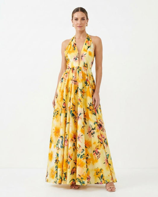 Nord Wear - Kefus | Floral-Print Halterneck Maxi Dress Women