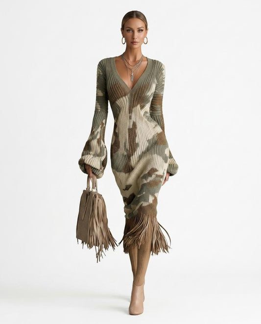 Nord Wear - Yoduv | Rib-Knit Fringed Midi Dress Women
