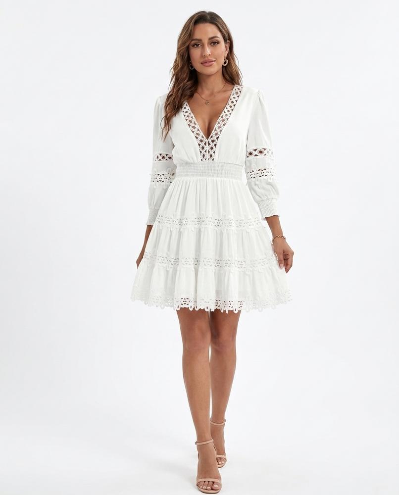 Nord Wear - Yikim | Lace-Trimmed Smocked Mini Dress Women