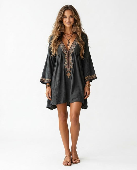 Nord Wear - Lidol | Embroidered V-Neck Dress Women