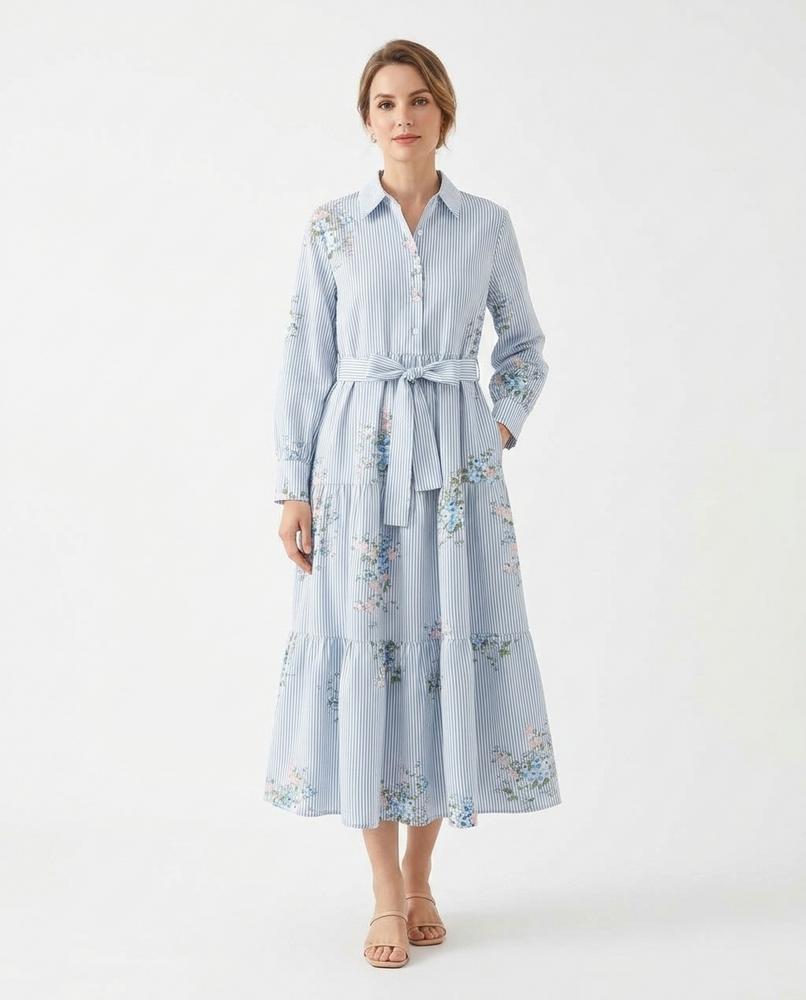 Nord Wear - Rukud | Striped Belted Midi Dress Women