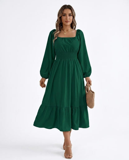 Nord Wear - Minal | Smocked Square Neck Dress Women