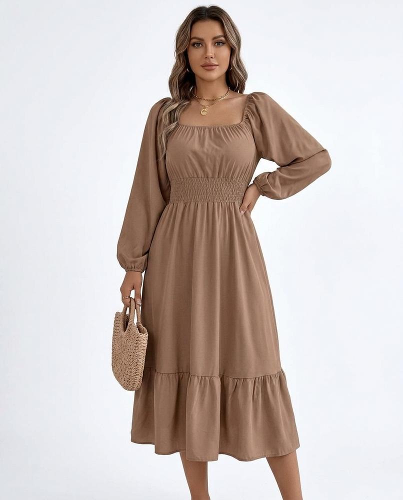 Nord Wear - Minal | Smocked Square Neck Dress Women
