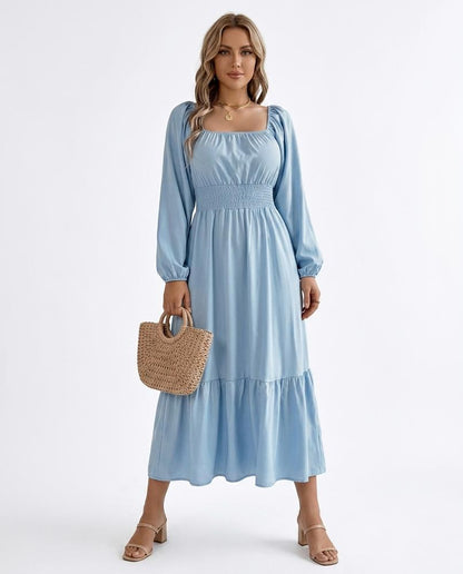 Nord Wear - Minal | Smocked Square Neck Dress Women