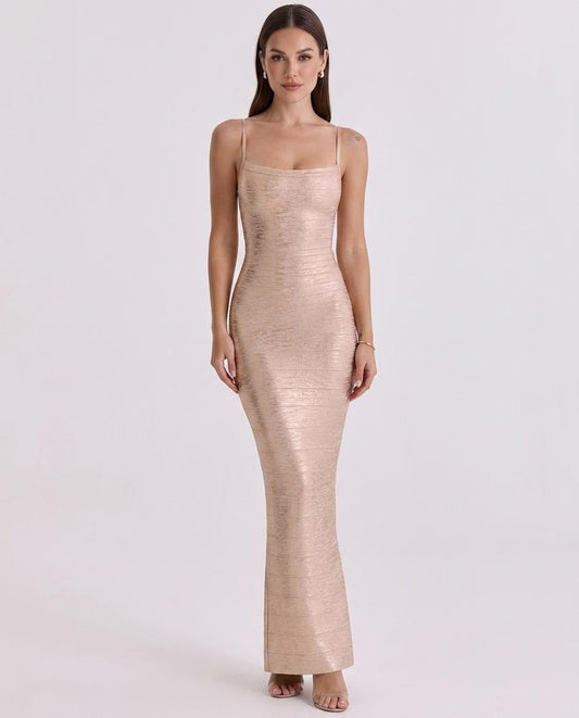 Nord Wear - Almel | Metallic Bodycon Maxi Dress Women