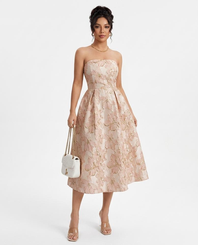 Nord Wear - Mimar | Strapless Jacquard Midi Dress Women