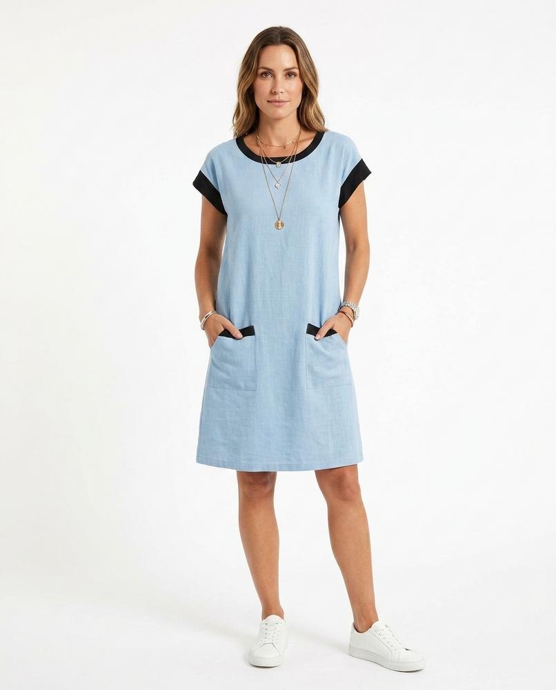 Nord Wear - Lesel | Linen Blend Color-Block Dress Women
