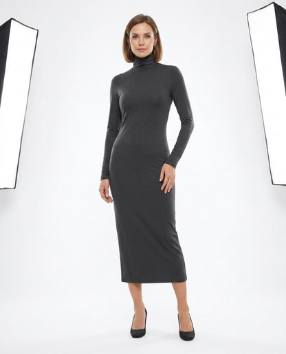 Nord Wear - Velor | Turtleneck Bodycon Midi Dress Women