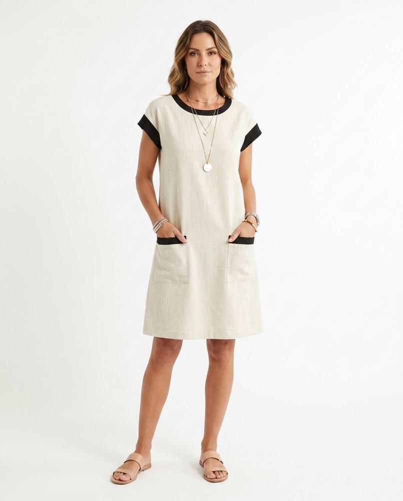 Nord Wear - Lesel | Linen Blend Color-Block Dress Women