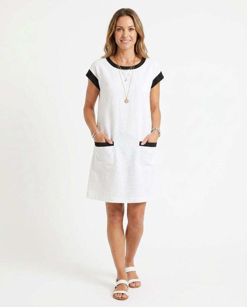 Nord Wear - Lesel | Linen Blend Color-Block Dress Women