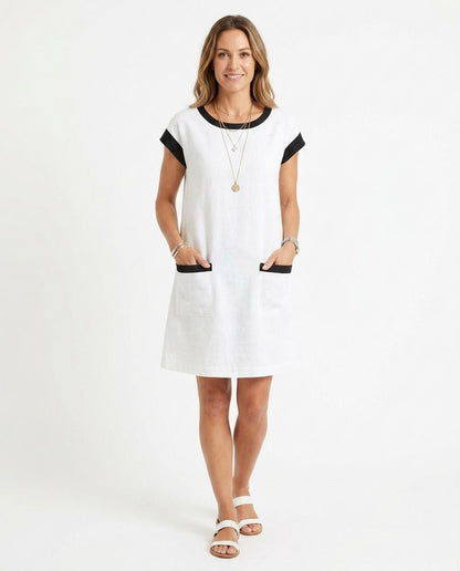 Nord Wear - Lesel | Linen Blend Color-Block Dress Women