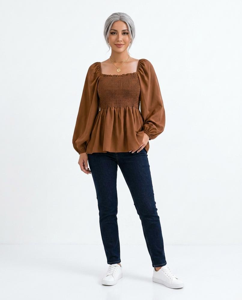 Nord Wear - Armon | Smocked Square Neck Blouse Women