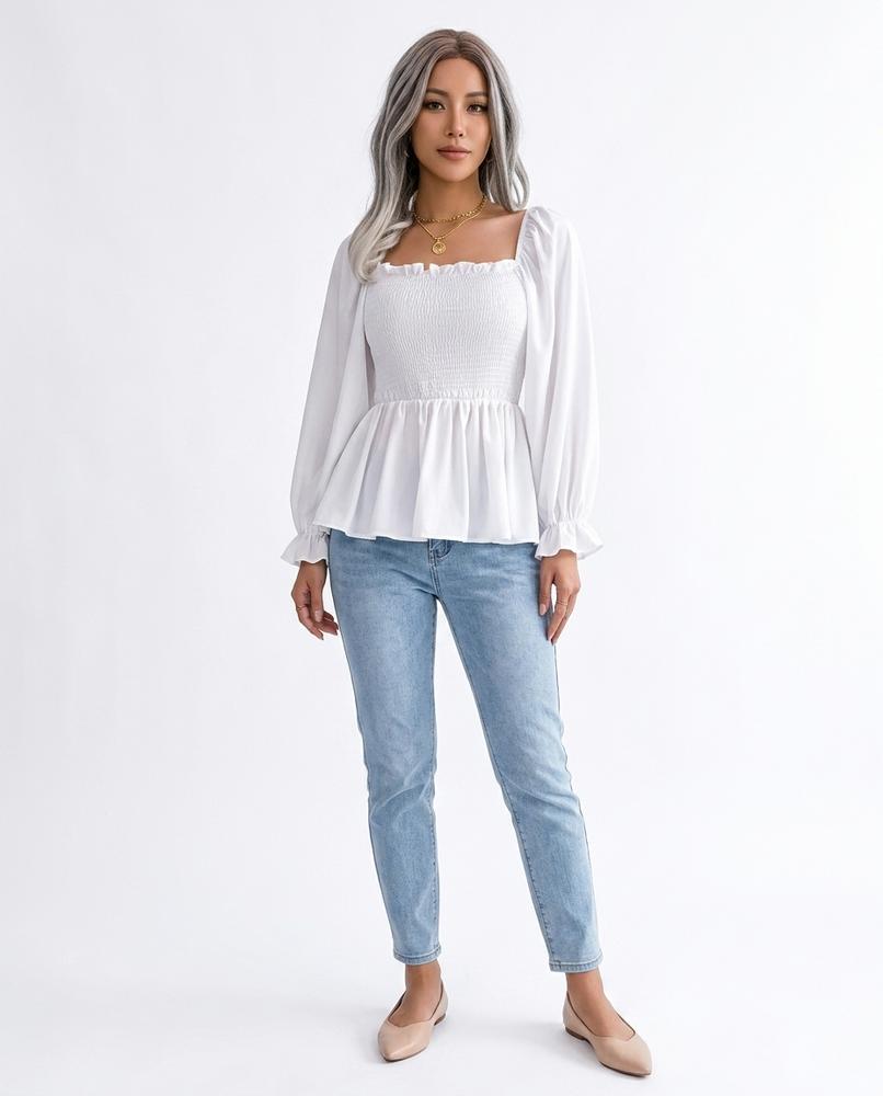 Nord Wear - Armon | Smocked Square Neck Blouse Women