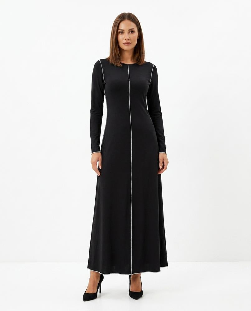 Nord Wear - Vamir | Long-Sleeved Contrast-Piped Maxi Dress Women